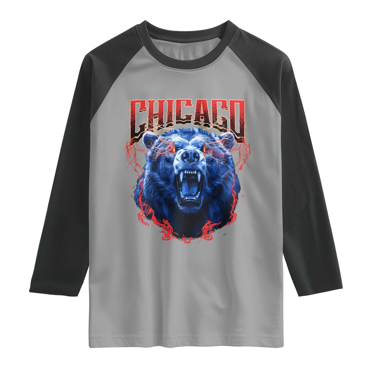 Retro Chicago Raglan Shirt Vintage Cub Bootleg Graphic Baseball Fans TS10 Sport Gray Black Print Your Wear