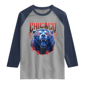Retro Chicago Raglan Shirt Vintage Cub Bootleg Graphic Baseball Fans TS10 Sport Gray Navy Print Your Wear