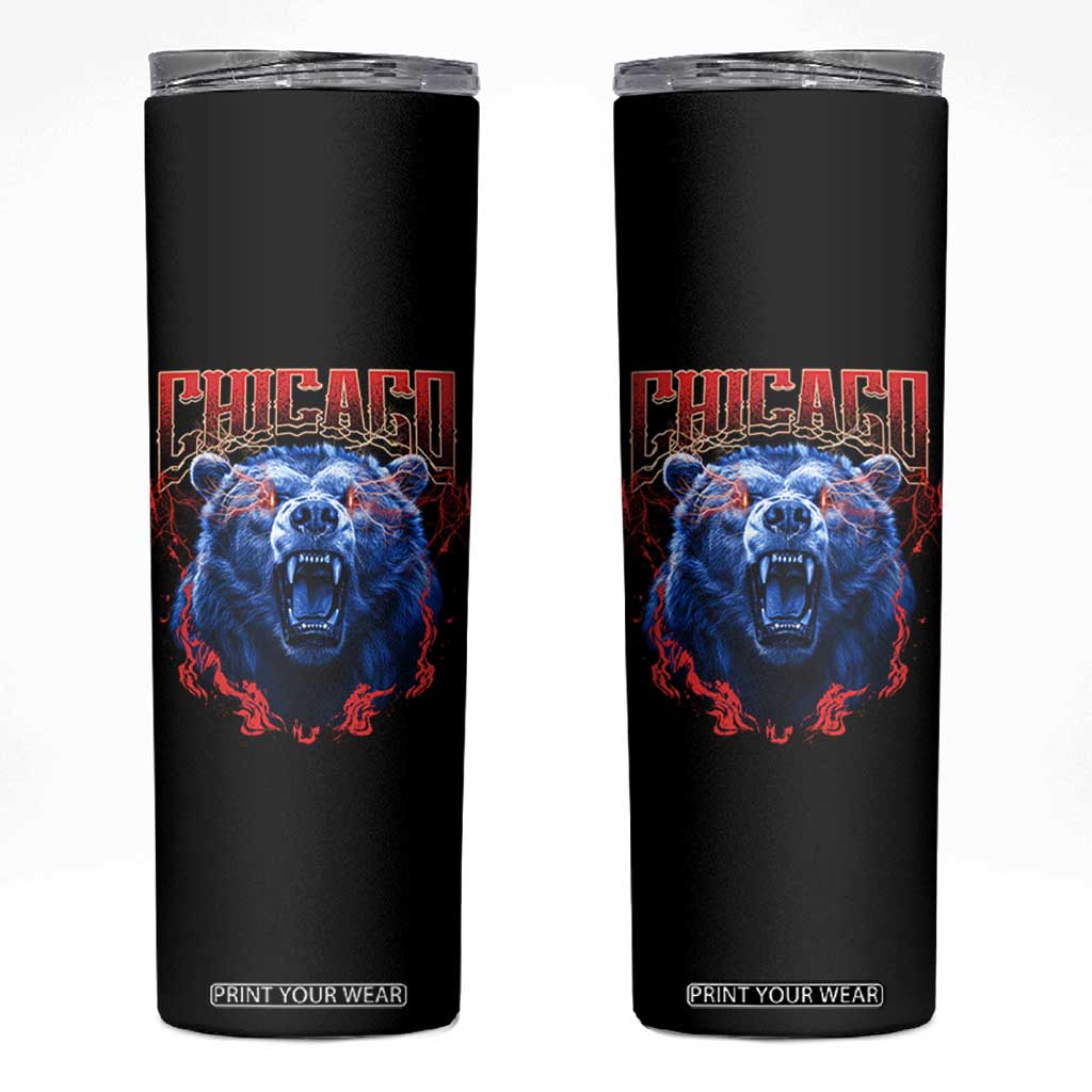 Retro Chicago Skinny Tumbler Vintage Cub Bootleg Graphic Baseball Fans TS10 Black Print Your Wear