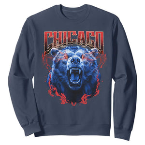 Retro Chicago Sweatshirt Vintage Cub Bootleg Graphic Baseball Fans TS10 Navy Print Your Wear