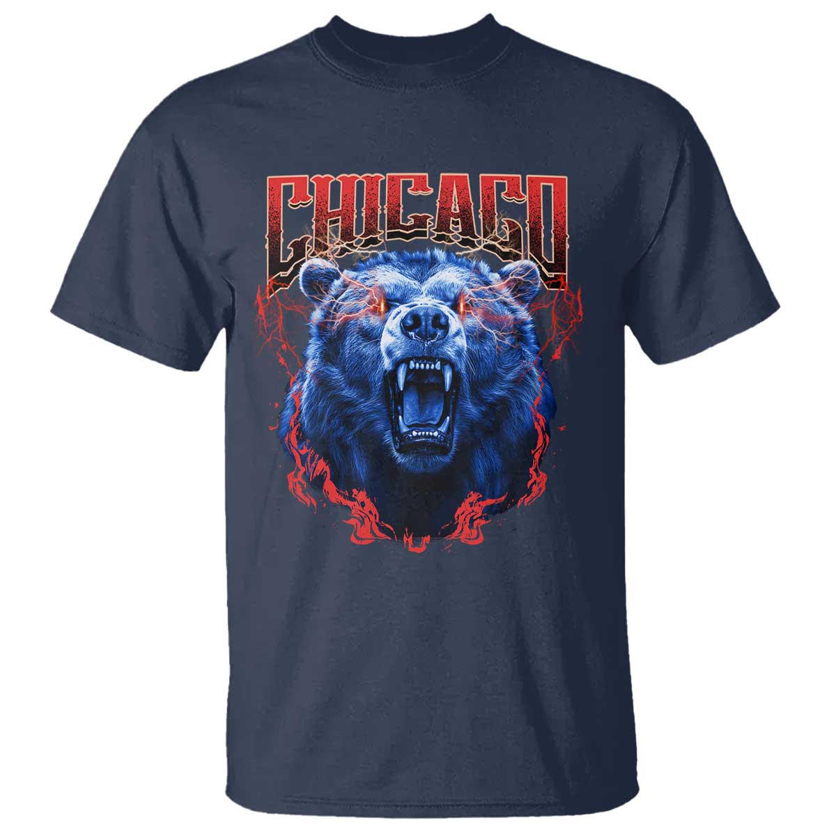 Retro Chicago T Shirt Vintage Cub Bootleg Graphic Baseball Fans TS10 Navy Print Your Wear
