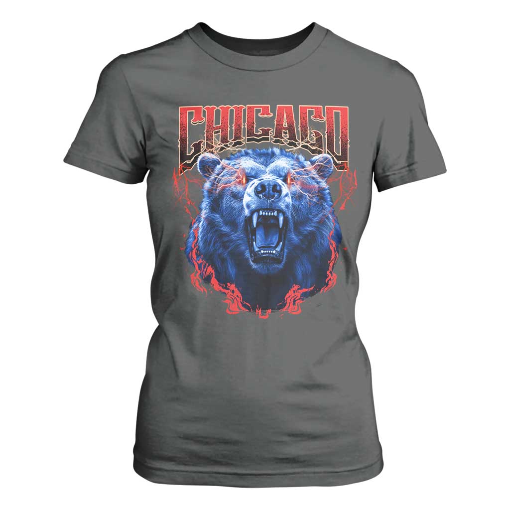 Retro Chicago T Shirt For Women Vintage Cub Bootleg Graphic Baseball Fans TS10 Dark Heather Print Your Wear