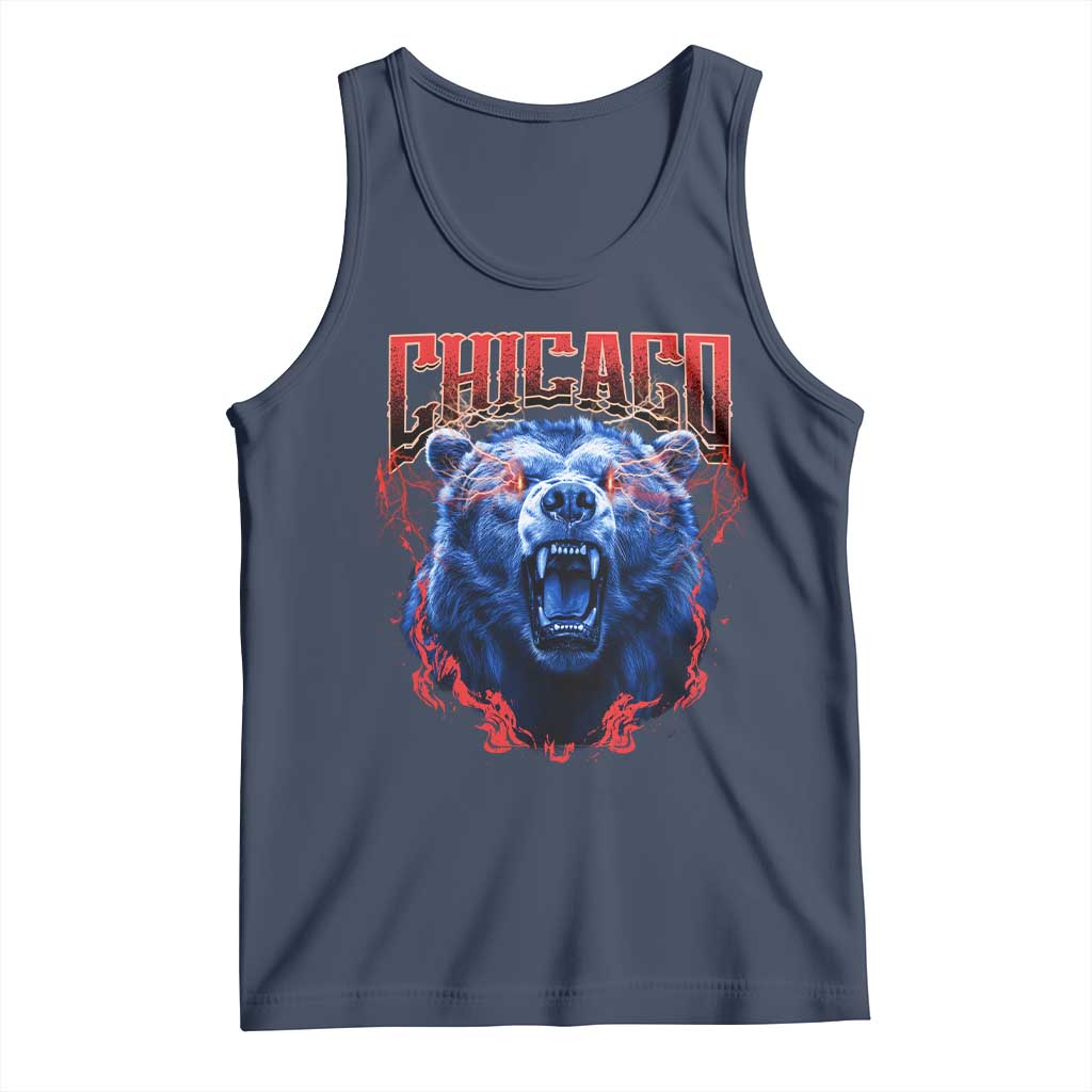 Retro Chicago Tank Top Vintage Cub Bootleg Graphic Baseball Fans TS10 Navy Print Your Wear
