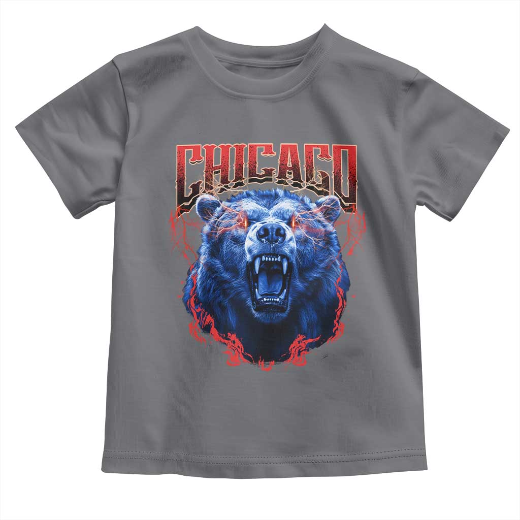 Retro Chicago Toddler T Shirt Vintage Cub Bootleg Graphic Baseball Fans TS10 Charcoal Print Your Wear
