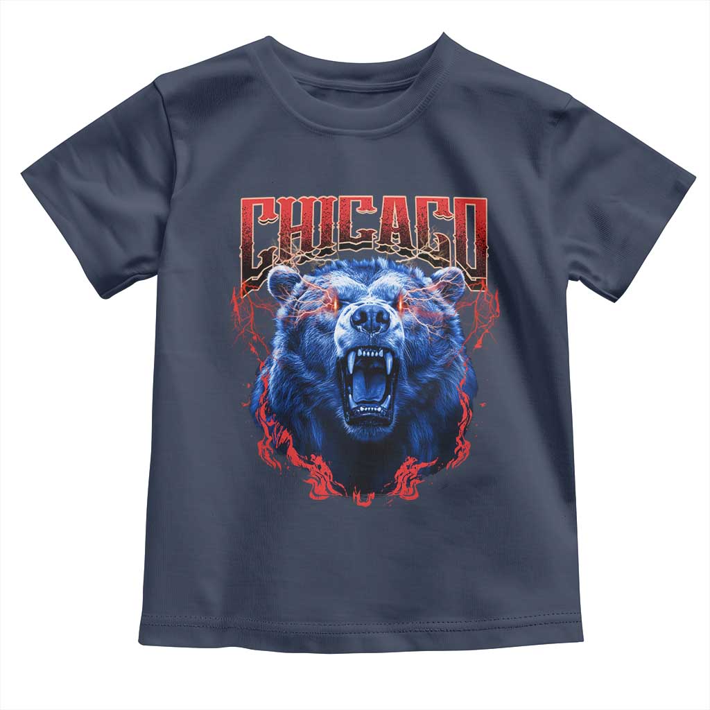 Retro Chicago Toddler T Shirt Vintage Cub Bootleg Graphic Baseball Fans TS10 Navy Print Your Wear