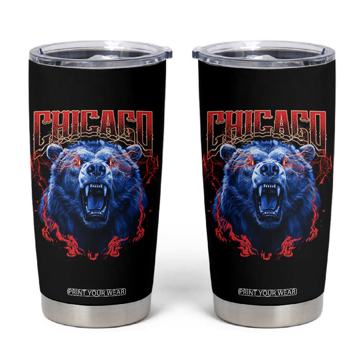 Retro Chicago Tumbler Cup Vintage Cub Bootleg Graphic Baseball Fans TS10 Black Print Your Wear