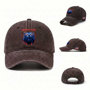 Retro Chicago Washed Cotton Baseball Cap Vintage Cub Bootleg Graphic Baseball Fans TS10 Washed Cap Universal Fit Dark Brown Print Your Wear