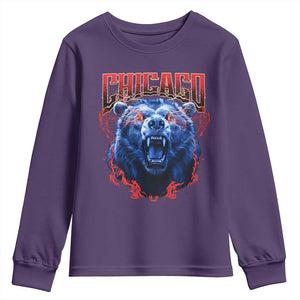 Retro Chicago Youth Sweatshirt Vintage Cub Bootleg Graphic Baseball Fans TS10 Purple Print Your Wear