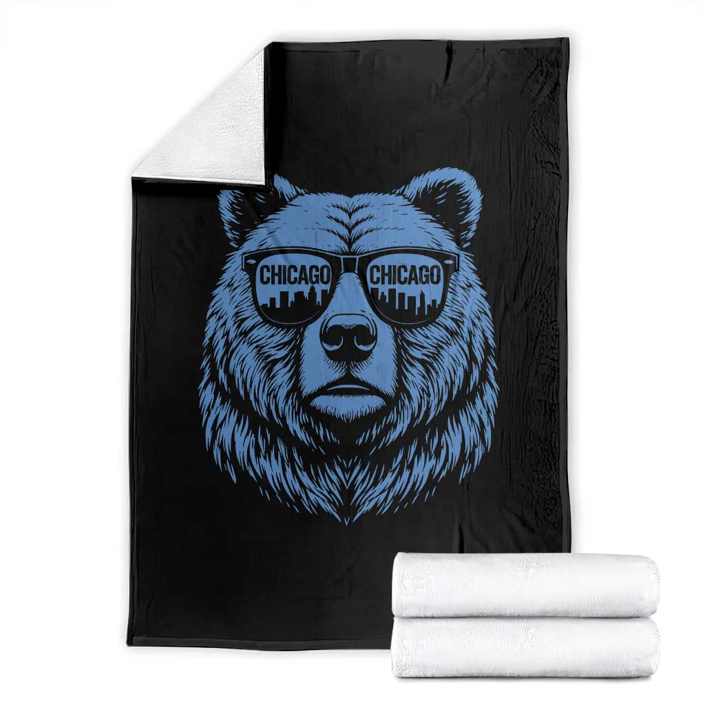 Vintage Chicago Throw Blanket Cub With Sunglasses Baseball Fans TS10 Black Print Your Wear