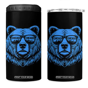Vintage Chicago 4 in 1 Can Cooler Tumbler Cub With Sunglasses Baseball Fans TS10 One Size: 16 oz Black Print Your Wear