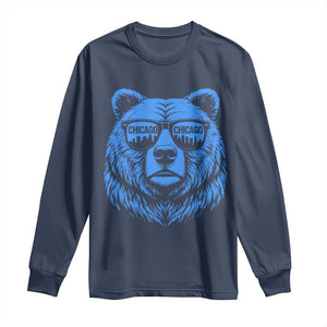 Vintage Chicago Long Sleeve Shirt Cub With Sunglasses Baseball Fans TS10 Navy Print Your Wear