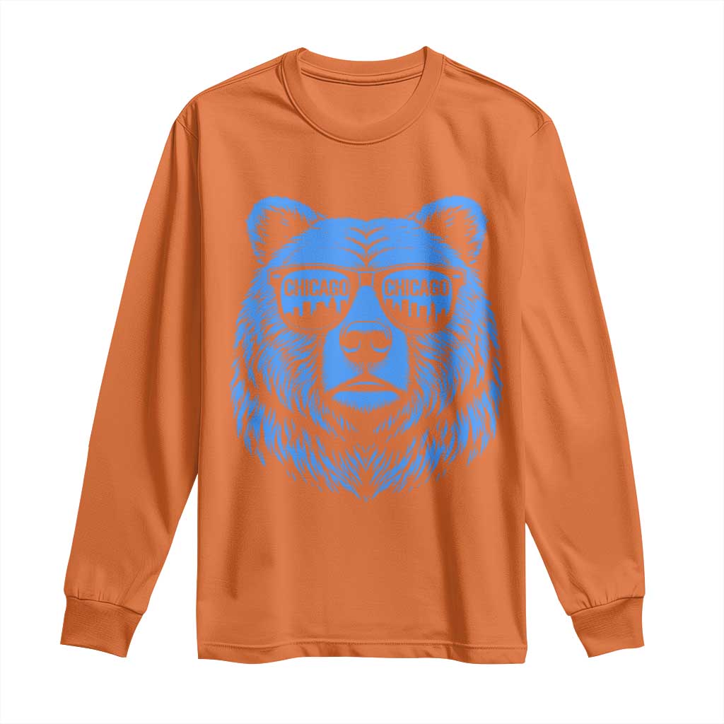 Vintage Chicago Long Sleeve Shirt Cub With Sunglasses Baseball Fans TS10 Orange Print Your Wear