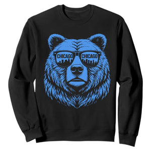Vintage Chicago Sweatshirt Cub With Sunglasses Baseball Fans TS10 Black Print Your Wear
