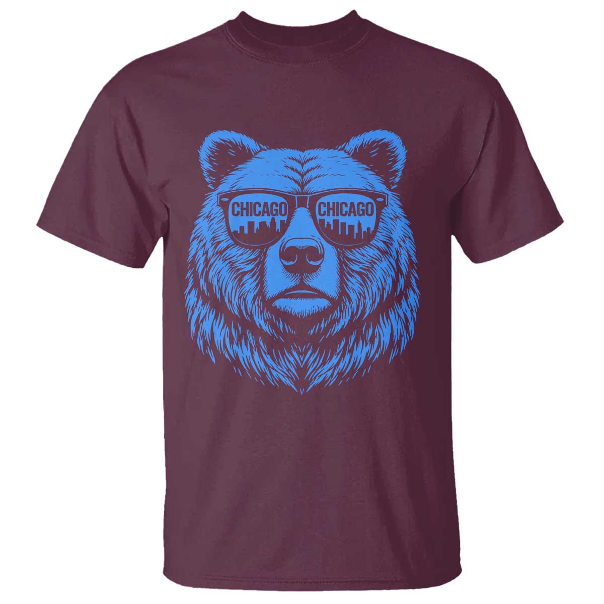 Vintage Chicago T Shirt Cub With Sunglasses Baseball Fans TS10 Maroon Print Your Wear