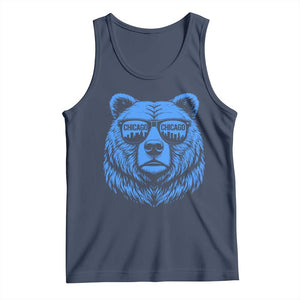 Vintage Chicago Tank Top Cub With Sunglasses Baseball Fans TS10 Navy Print Your Wear