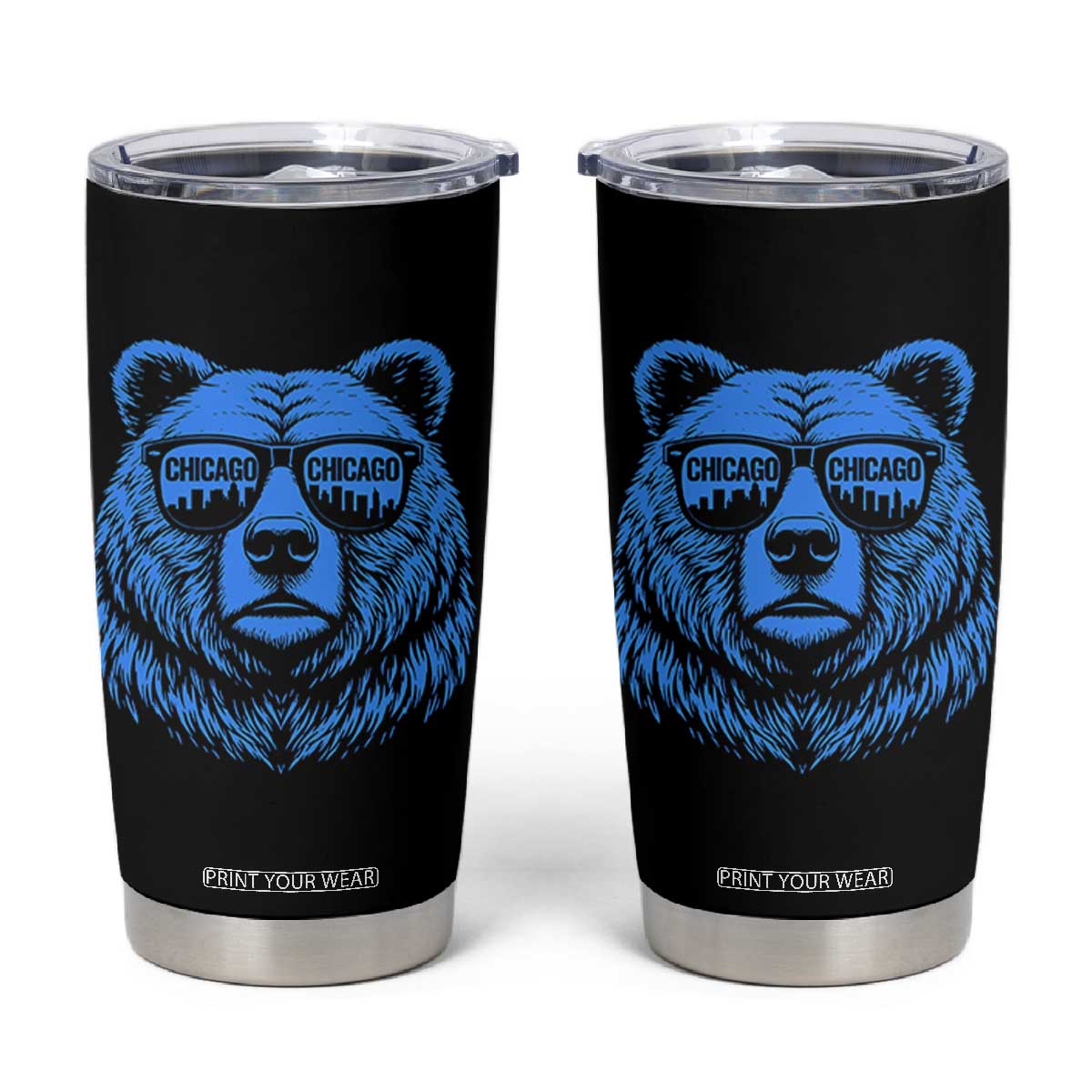 Vintage Chicago Tumbler Cup Cub With Sunglasses Baseball Fans TS10 Black Print Your Wear