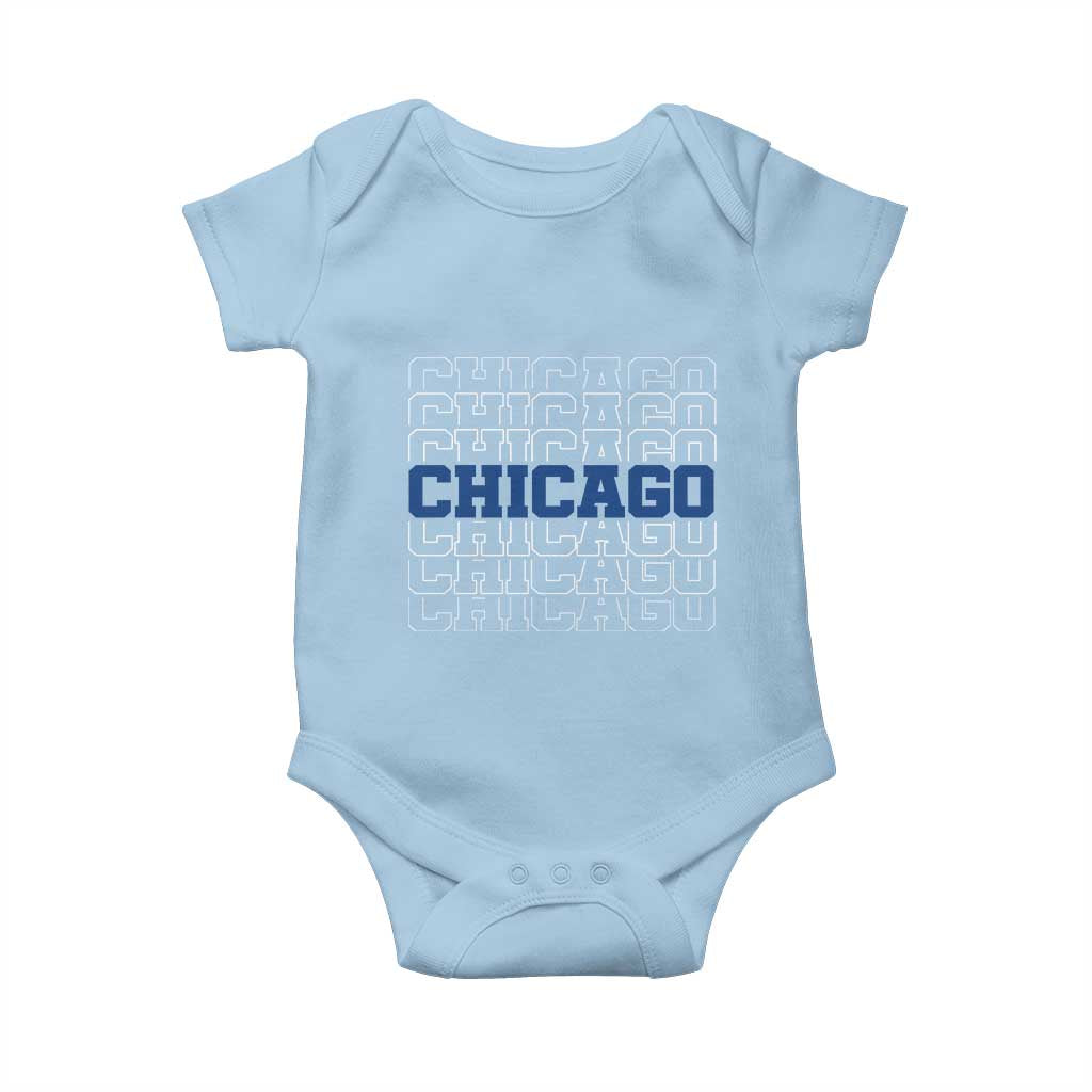 Vintage Chicago Graphic Baby Onesie State Pride Baseball Lover TS10 Light Blue Print Your Wear