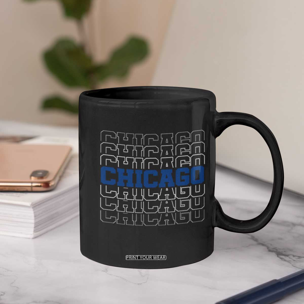 Vintage Chicago Graphic Coffee Mug State Pride Baseball Lover TS10 Print Your Wear