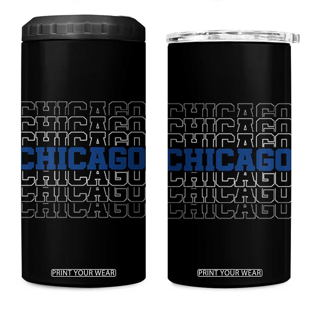 Vintage Chicago Graphic 4 in 1 Can Cooler Tumbler State Pride Baseball Lover TS10 One Size: 16 oz Black Print Your Wear