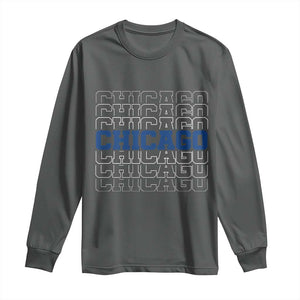 Vintage Chicago Graphic Long Sleeve Shirt State Pride Baseball Lover TS10 Dark Heather Print Your Wear