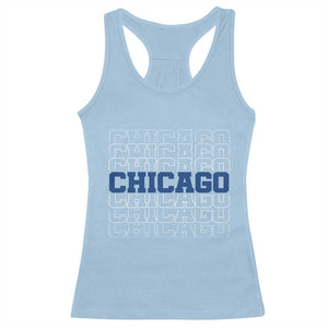 Vintage Chicago Graphic Racerback Tank Top State Pride Baseball Lover TS10 Light Blue Print Your Wear