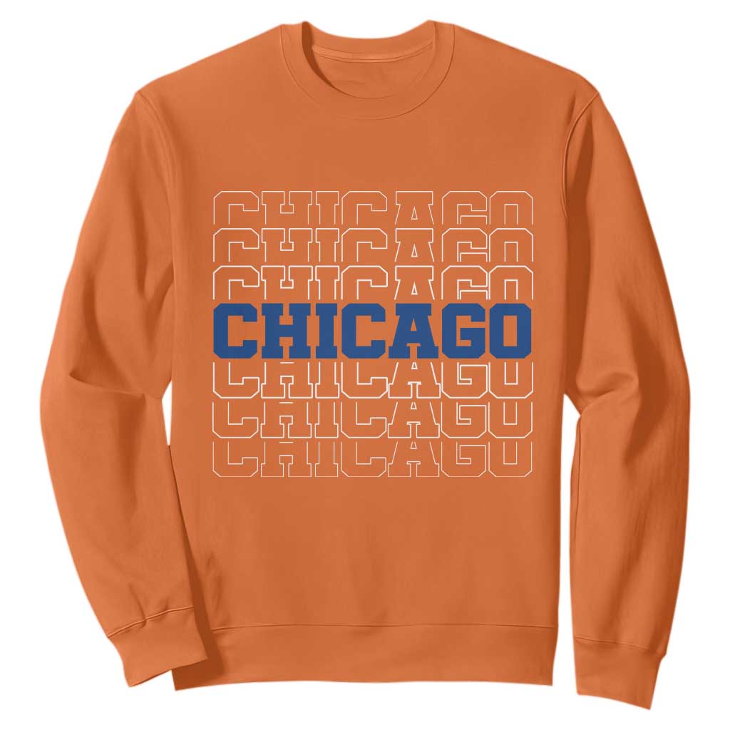 Vintage Chicago Graphic Sweatshirt State Pride Baseball Lover TS10 Orange Print Your Wear