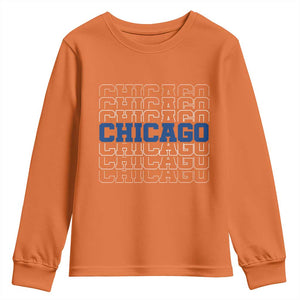 Vintage Chicago Graphic Youth Sweatshirt State Pride Baseball Lover TS10 Orange Print Your Wear