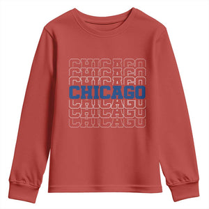 Vintage Chicago Graphic Youth Sweatshirt State Pride Baseball Lover TS10 Red Print Your Wear