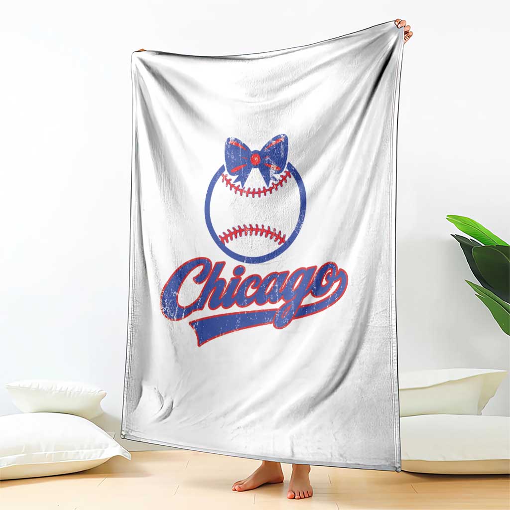 Chicago Coquette Bow Throw Blanket Cute Girls Kids Women Baseball Fans TS10 Print Your Wear