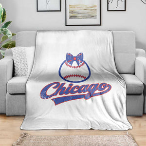 Chicago Coquette Bow Throw Blanket Cute Girls Kids Women Baseball Fans TS10 Print Your Wear