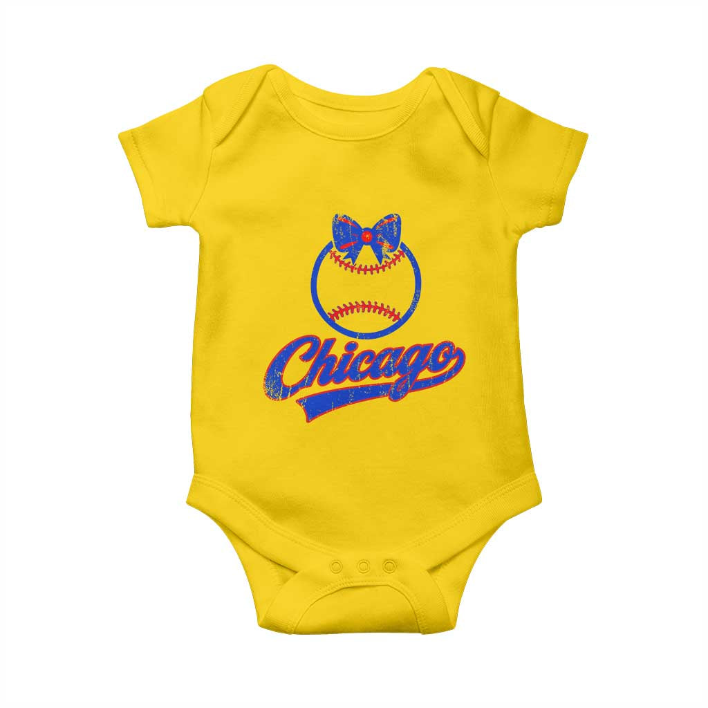 Chicago Coquette Bow Baby Onesie Cute Girls Kids Women Baseball Fans TS10 Daisy Print Your Wear