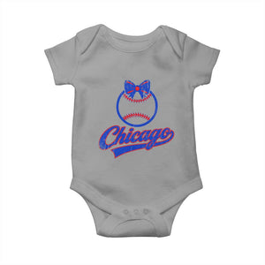 Chicago Coquette Bow Baby Onesie Cute Girls Kids Women Baseball Fans TS10 Sport Gray Print Your Wear