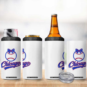 Chicago Coquette Bow 4 in 1 Can Cooler Tumbler Cute Girls Kids Women Baseball Fans TS10 Print Your Wear