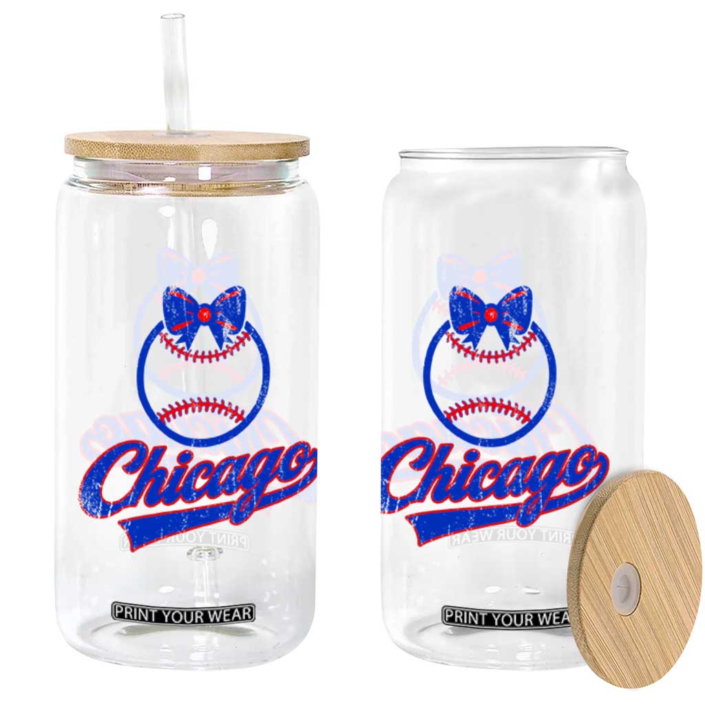 Chicago Coquette Bow Glass Can Cute Girls Kids Women Baseball Fans TS10 Print Your Wear