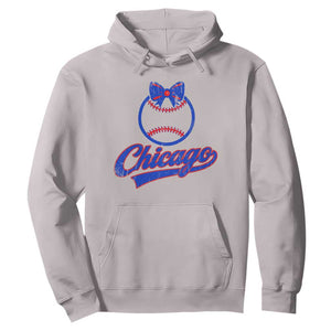 Chicago Coquette Bow Hoodie Cute Girls Kids Women Baseball Fans TS10 Ice Gray Print Your Wear