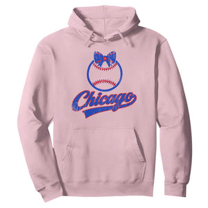 Chicago Coquette Bow Hoodie Cute Girls Kids Women Baseball Fans TS10 Light Pink Print Your Wear