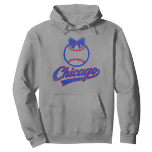 Chicago Coquette Bow Hoodie Cute Girls Kids Women Baseball Fans TS10 Sport Gray Print Your Wear