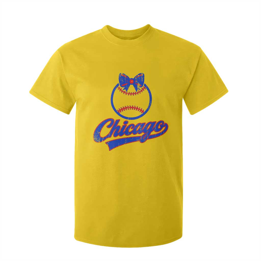 Chicago Coquette Bow T Shirt For Kid Cute Girls Kids Women Baseball Fans TS10 Daisy Print Your Wear