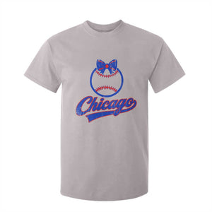 Chicago Coquette Bow T Shirt For Kid Cute Girls Kids Women Baseball Fans TS10 Ice Gray Print Your Wear