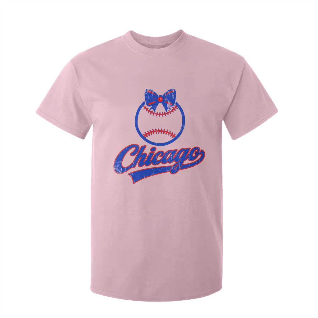 Chicago Coquette Bow T Shirt For Kid Cute Girls Kids Women Baseball Fans TS10 Light Pink Print Your Wear