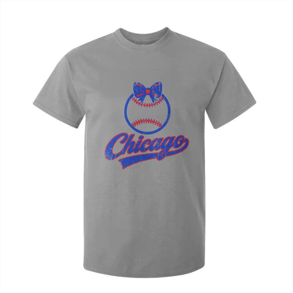 Chicago Coquette Bow T Shirt For Kid Cute Girls Kids Women Baseball Fans TS10 Sport Gray Print Your Wear
