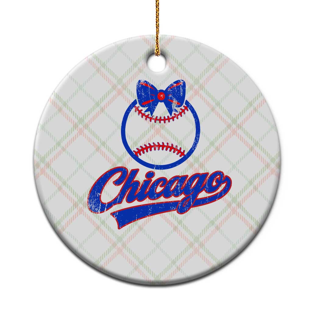 Chicago Coquette Bow Ceramic Ornament Cute Girls Kids Women Baseball Fans TS10 1pc Christmas Plaid Print Your Wear