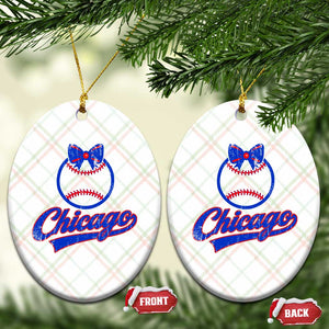 Chicago Coquette Bow Ceramic Ornament Cute Girls Kids Women Baseball Fans TS10 Print Your Wear