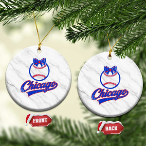 Chicago Coquette Bow Ceramic Ornament Cute Girls Kids Women Baseball Fans TS10 1pc White Marble Print Your Wear