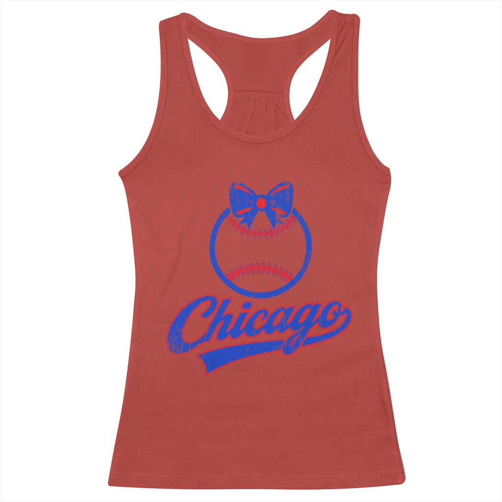 Chicago Coquette Bow Racerback Tank Top Cute Girls Kids Women Baseball Fans TS10 Red Print Your Wear