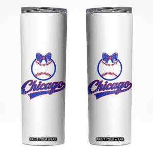 Chicago Coquette Bow Skinny Tumbler Cute Girls Kids Women Baseball Fans TS10 White Print Your Wear