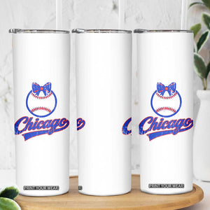 Chicago Coquette Bow Skinny Tumbler Cute Girls Kids Women Baseball Fans TS10 Print Your Wear