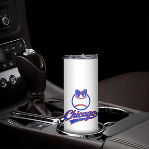 Chicago Coquette Bow Skinny Tumbler Cute Girls Kids Women Baseball Fans TS10 Print Your Wear