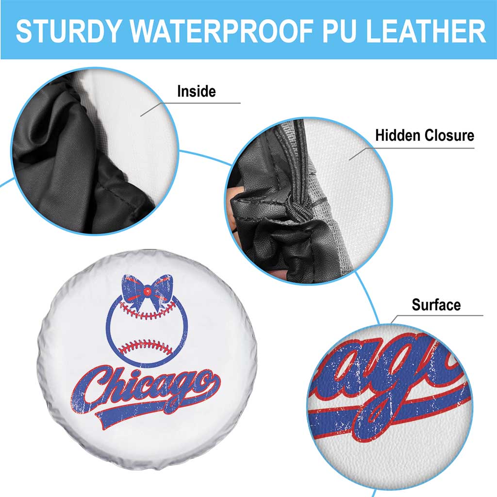 Chicago Coquette Bow Spare Tire Cover Cute Girls Kids Women Baseball Fans TS10 Print Your Wear