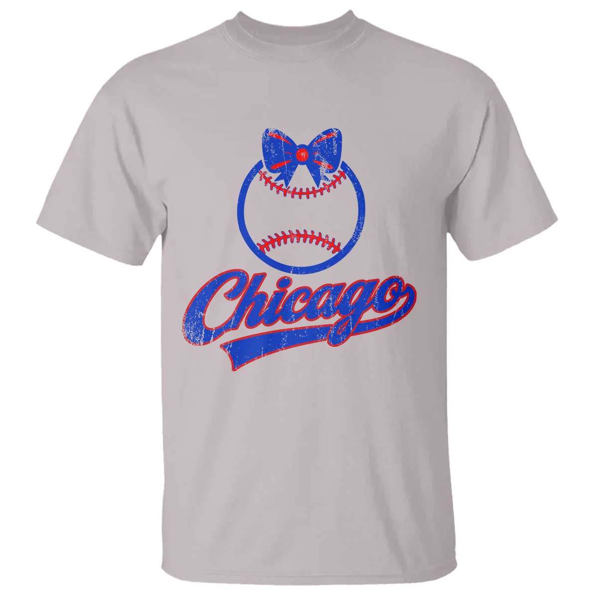 Chicago Coquette Bow T Shirt Cute Girls Kids Women Baseball Fans TS10 Ice Gray Print Your Wear